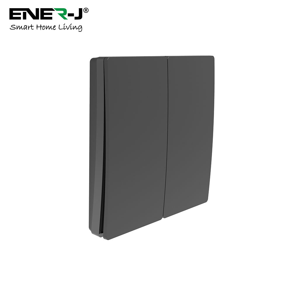 Ener-J 2 Gang Wireless Kinetic Switch ECO RANGE - Black