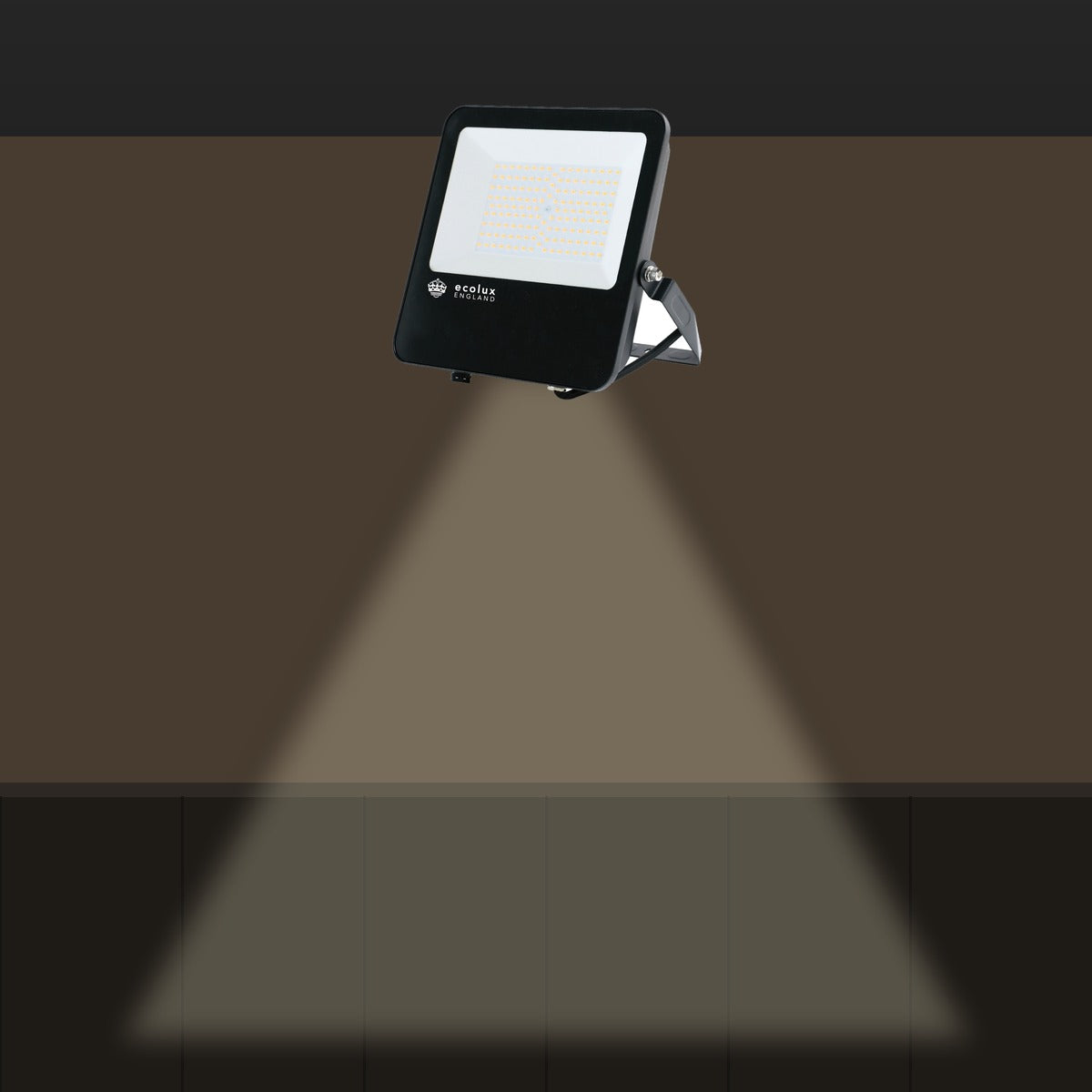 LED Floodlight lighting a patio in the evening - gallery
