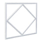 EX-BDLF1 Blue Diamond Linear Frame Light, 60W, unlit white frame with blue diamond accent, front view on white background