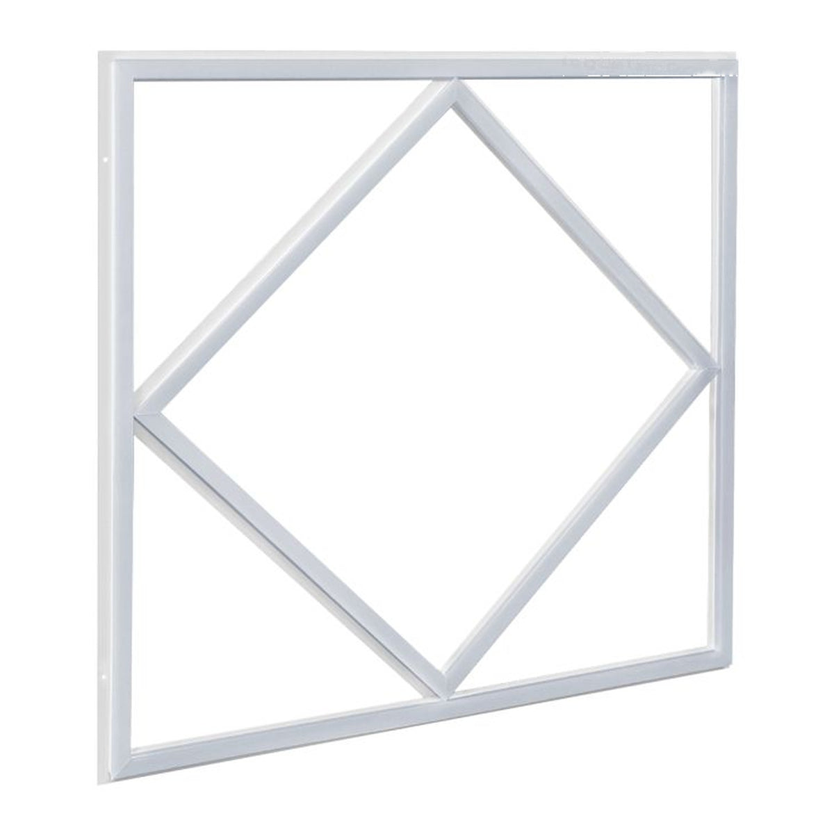 EX-BDLF1 Blue Diamond Linear Frame Light, 60W, unlit white frame with blue diamond accent, front view on white background