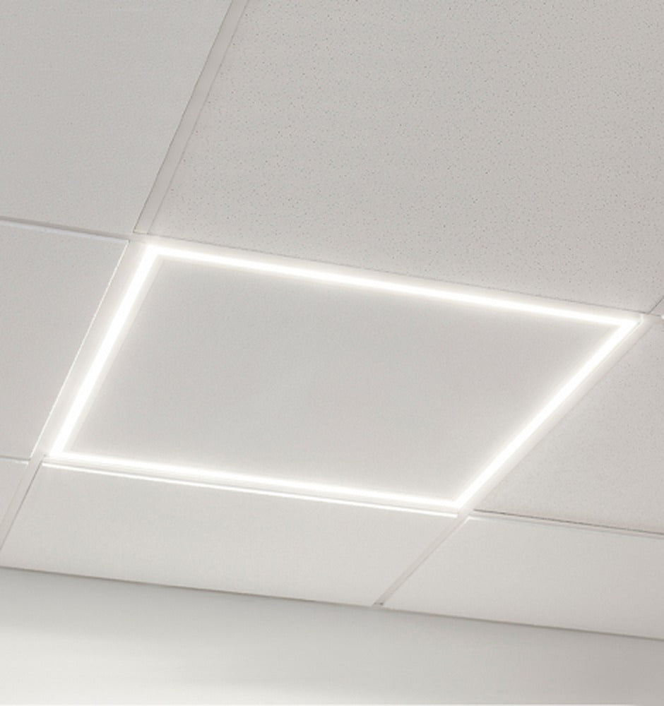 48W Standard Linear Frame Light, 600x600, glowing square frame in ceiling