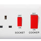 Close-up of the 45A switch + 13A switched socket