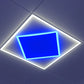 EX-BDLF1 Blue Diamond Linear Frame Light installed and lit in a 600x600 ceiling grid