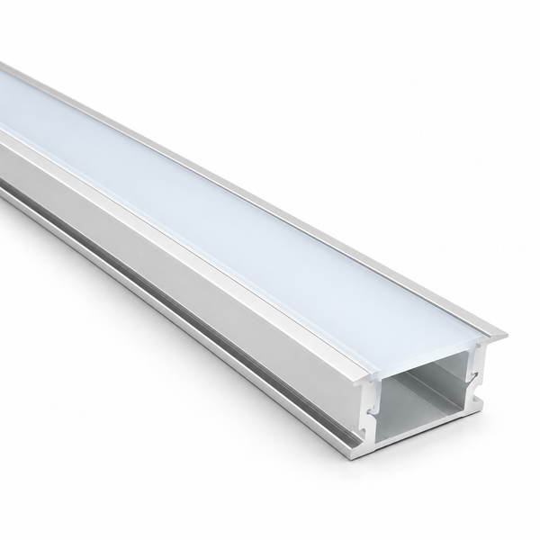 2m Recessed LED Aluminium Profile – 23.6×7mm, Silver