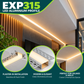 2m Extra Wide Plaster Over LED Aluminium Profile – 76×15mm, Trimless