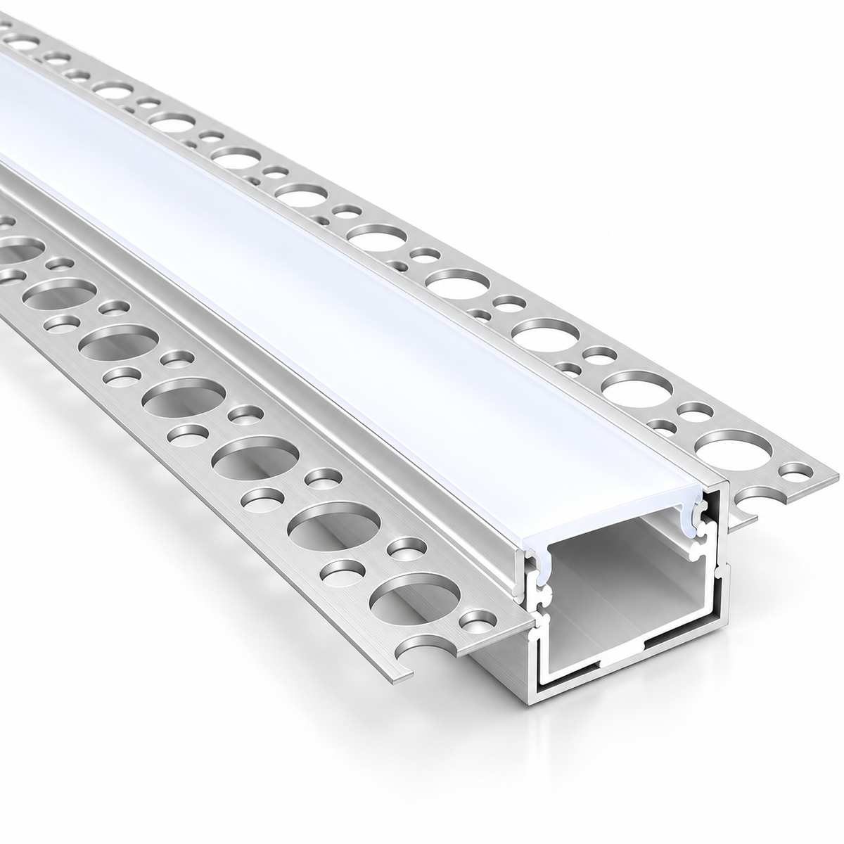 2m Plaster Over LED Aluminium Profile – 54.8 × 12.9mm, Trimless