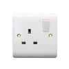 13A 1 gang double pole switched socket, white – EXV4020L