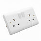 13A 2 gang double pole switched socket, angled view – EXV4040L