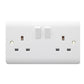 13A 2 gang double pole switched socket, white – EXV4040L