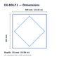 EX-BDLF1 dimensions diagram: 595 by 595 by 15 millimetres