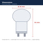 GU10 Smart Bulb dimensions: 50mm diameter by 54mm overall height including pins