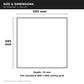 Dimensions diagram: 595mm by 595mm, 15mm deep, fits 600x600 ceiling grid