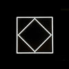 White Diamond Linear Frame Light lit, white diamond on black background