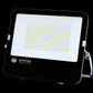 LED Dual Voltage Floodlight 150W – front view, ecolux England, black, no sensor