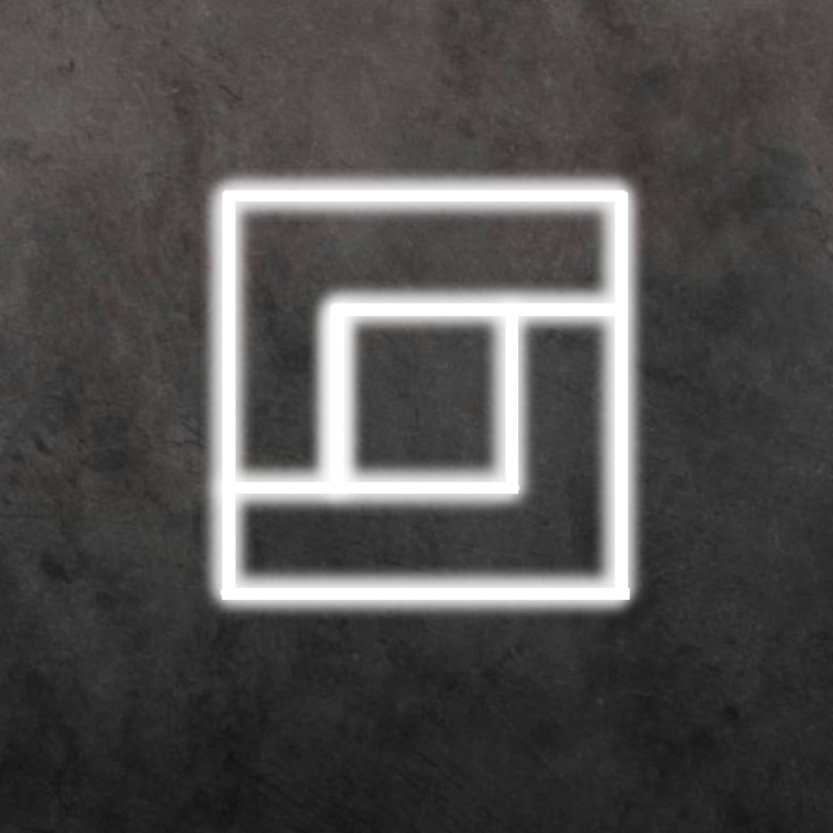 Greek Key LED linear frame light, glowing white nested-squares pattern, 60W, 6000 lumens, 5-year warranty