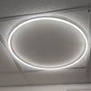Round Halo LED Linear Frame Light LRF40-3CCT, lit halo ring in a 600 by 600 ceiling tile