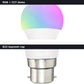 Close-up of ecolux Smart Bulb – RGB+CCT dome and B22 bayonet cap