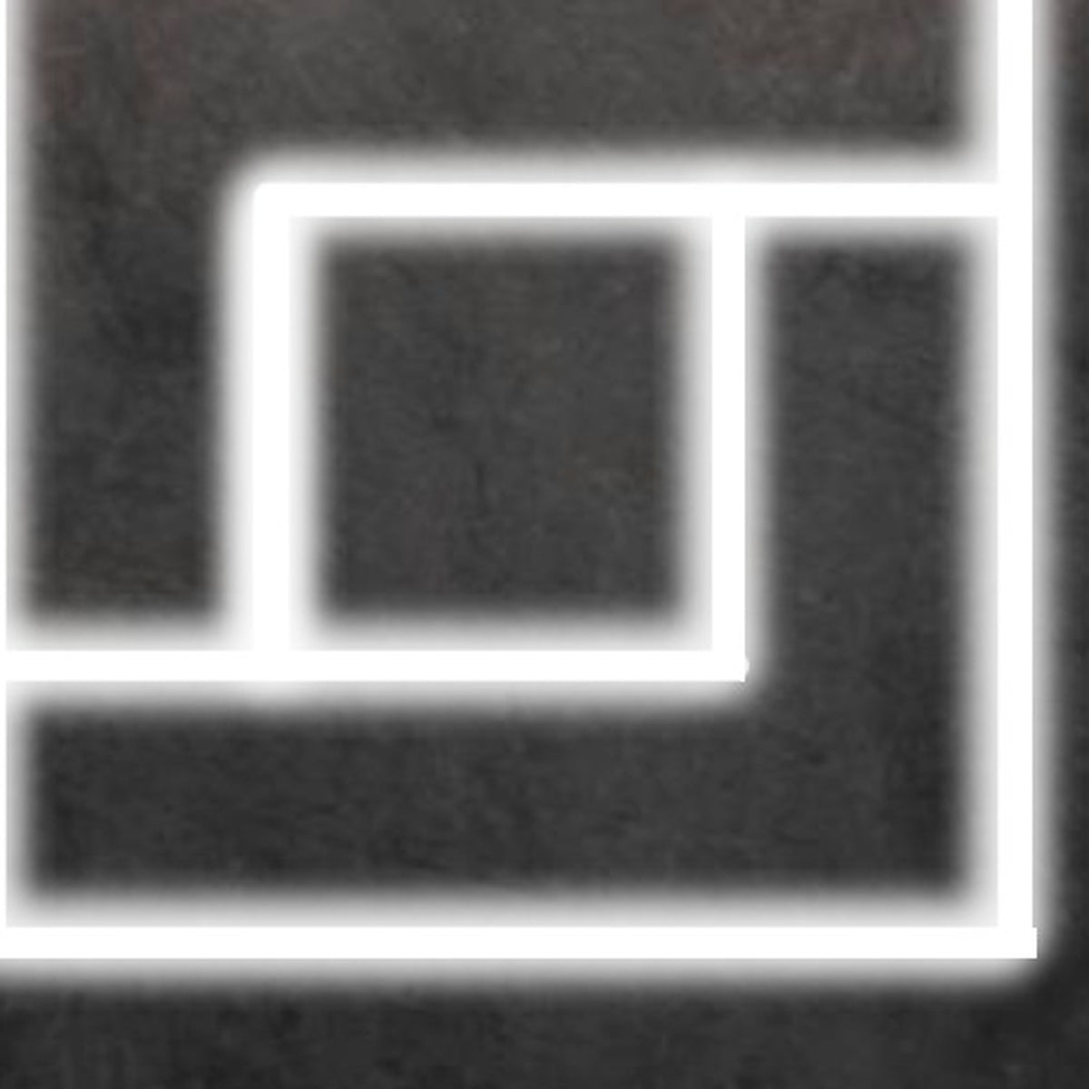 Close-up of the Greek Key nested-squares glowing frame detail