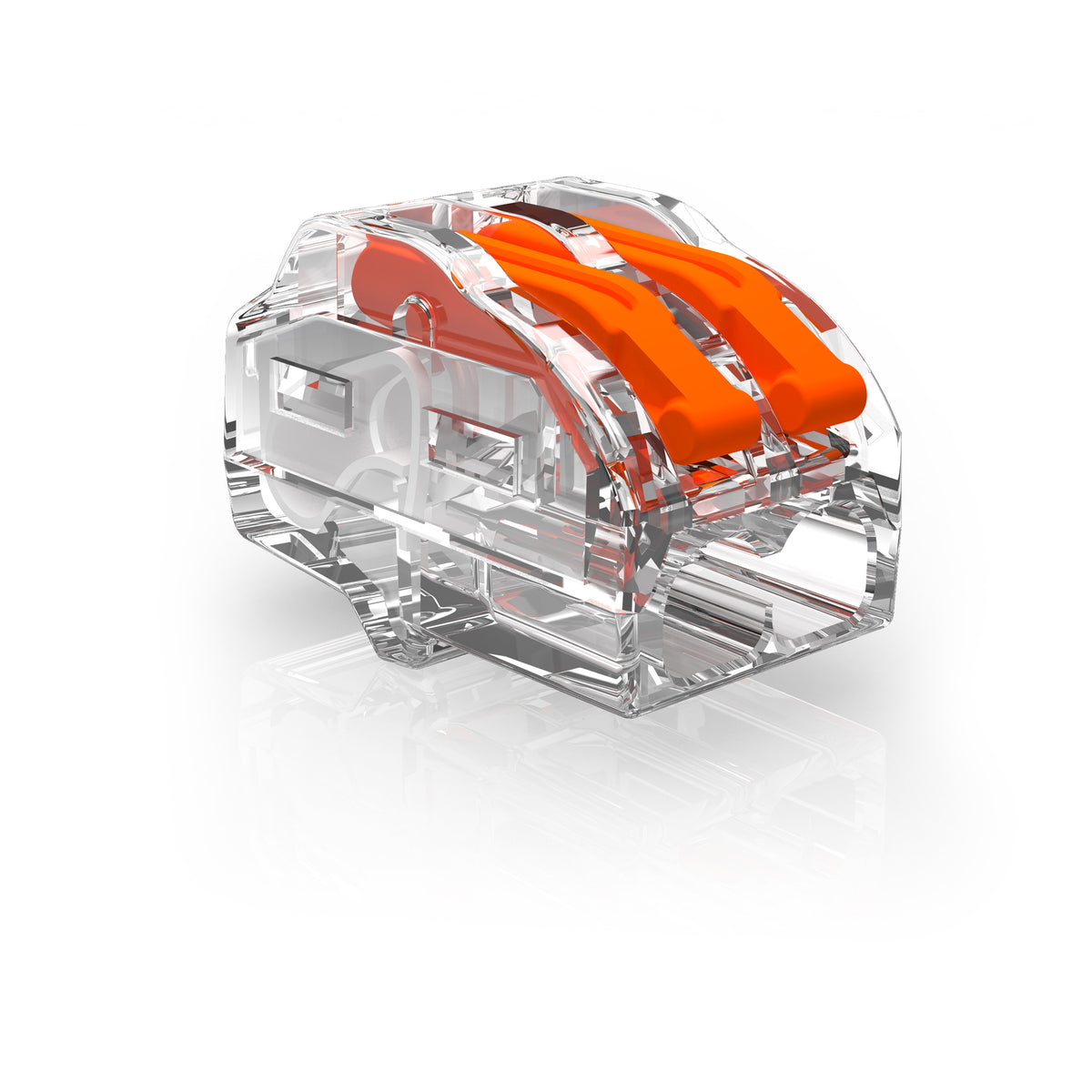 Lever Wire Connector 2way - 32A Clear + Orange