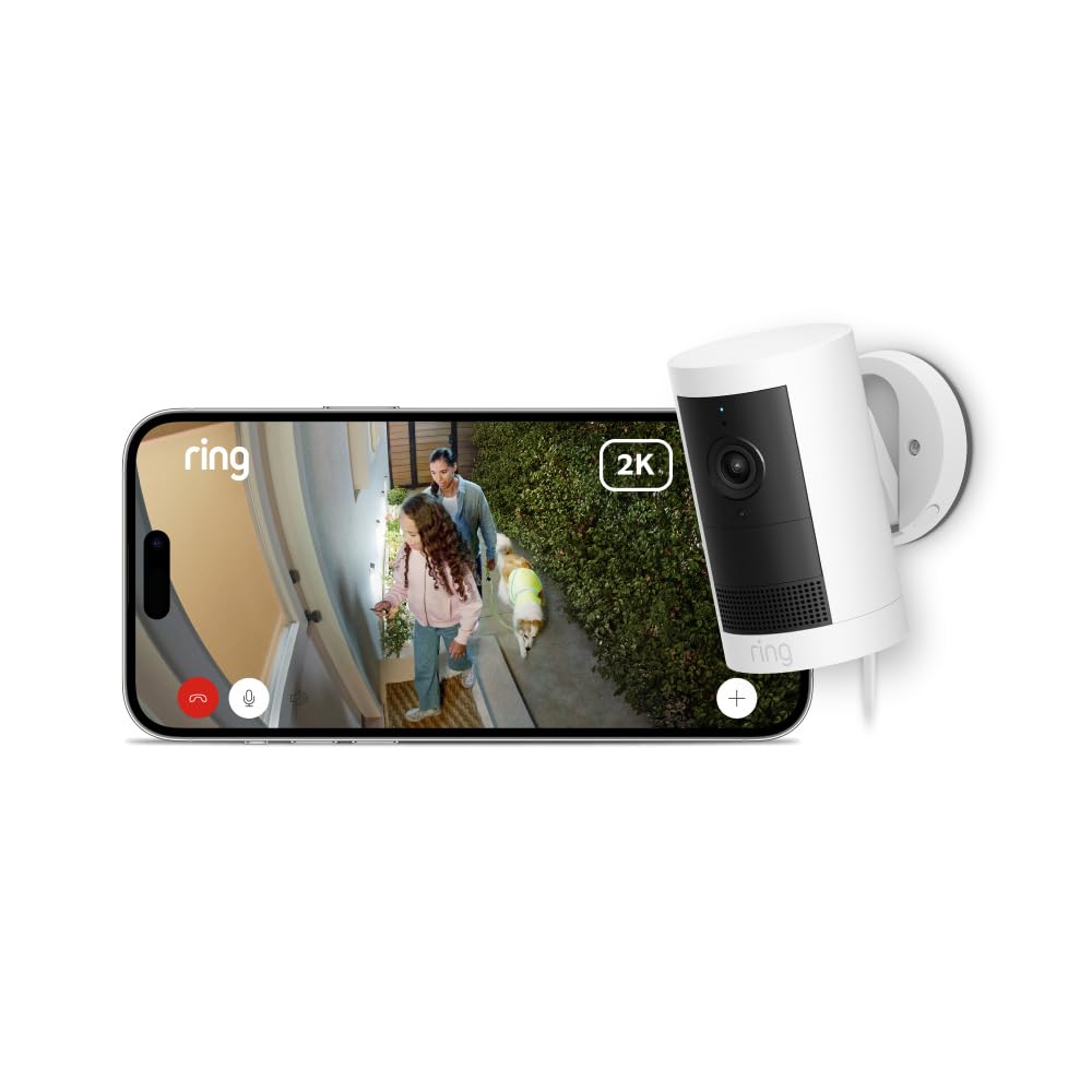 Ring Outdoor Camera Plus (Plug-in) | 2K White
