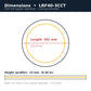 Round Halo LRF40-3CCT dimensions: 591mm length, 15mm height, width not stated in datasheet