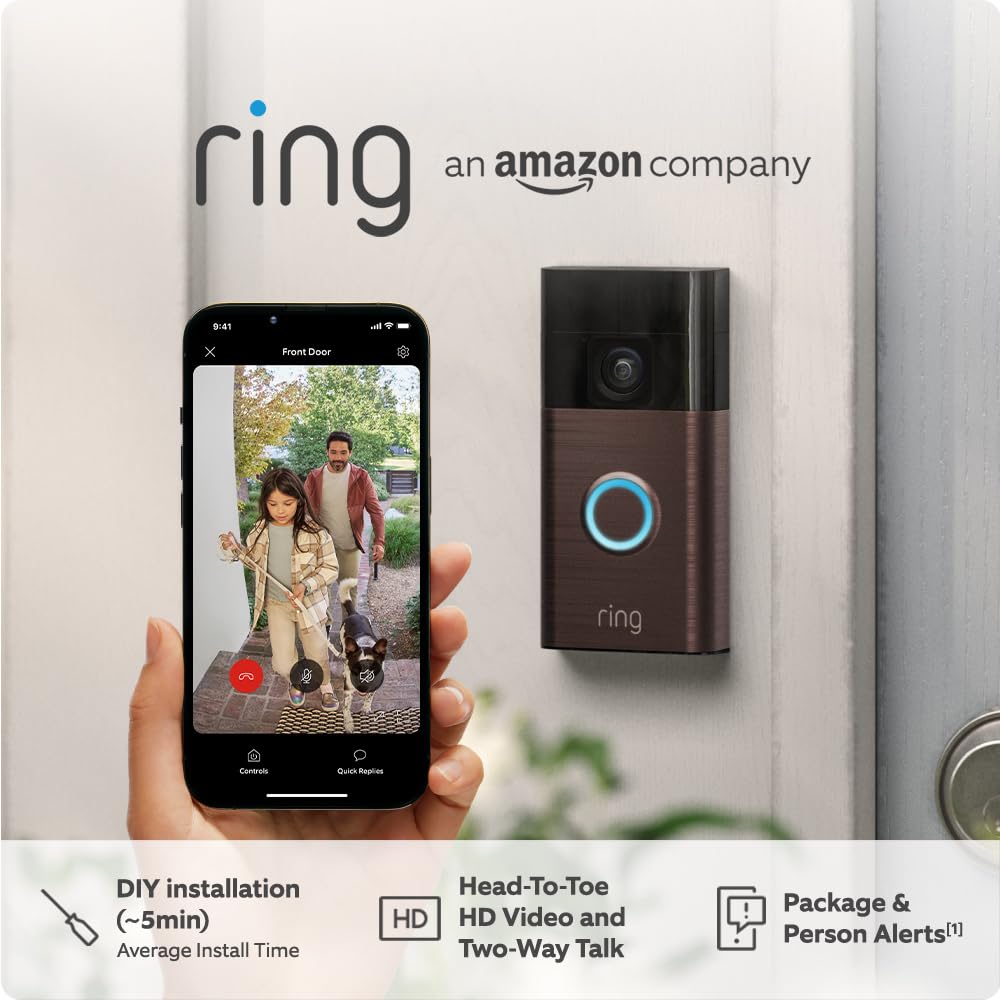 Ring All New Battery Video Doorbell (Gen 3) - Venetian Bronze