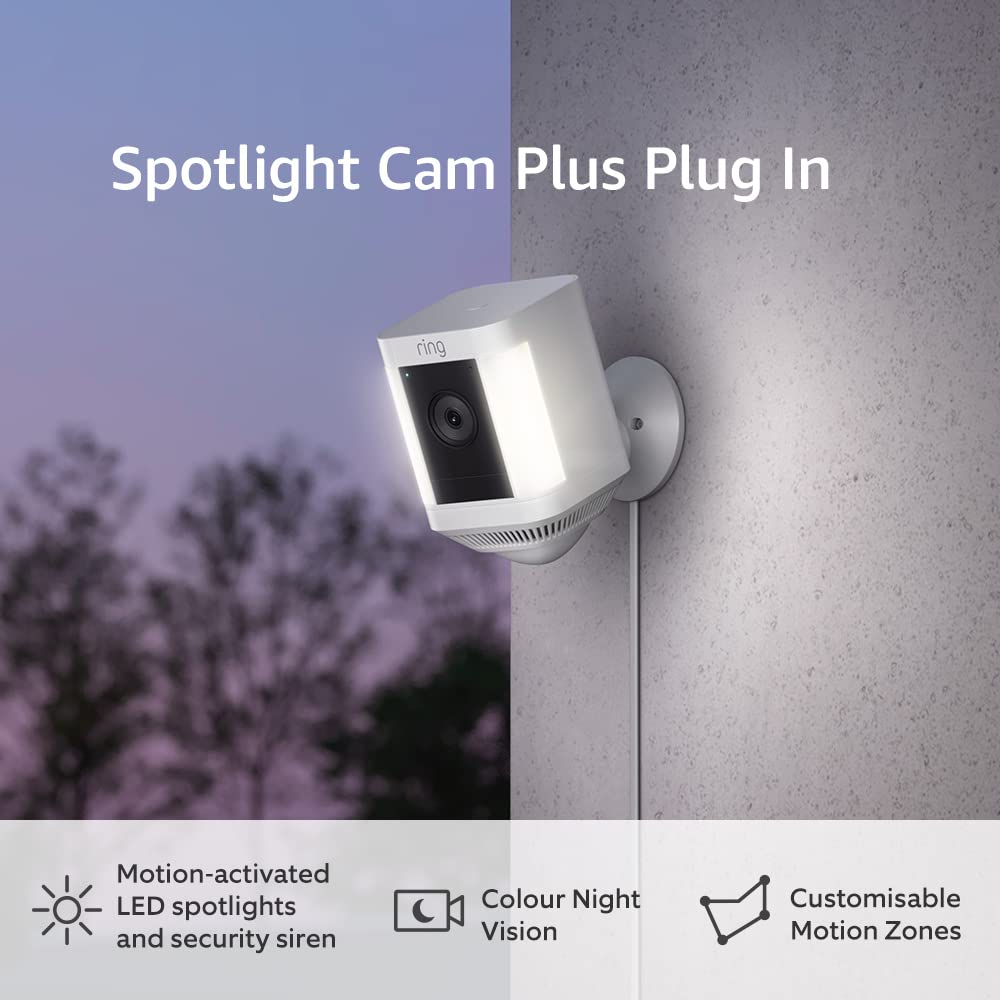 Ring Spotlight Cam Plus (3 Pin UK) Plug-In White