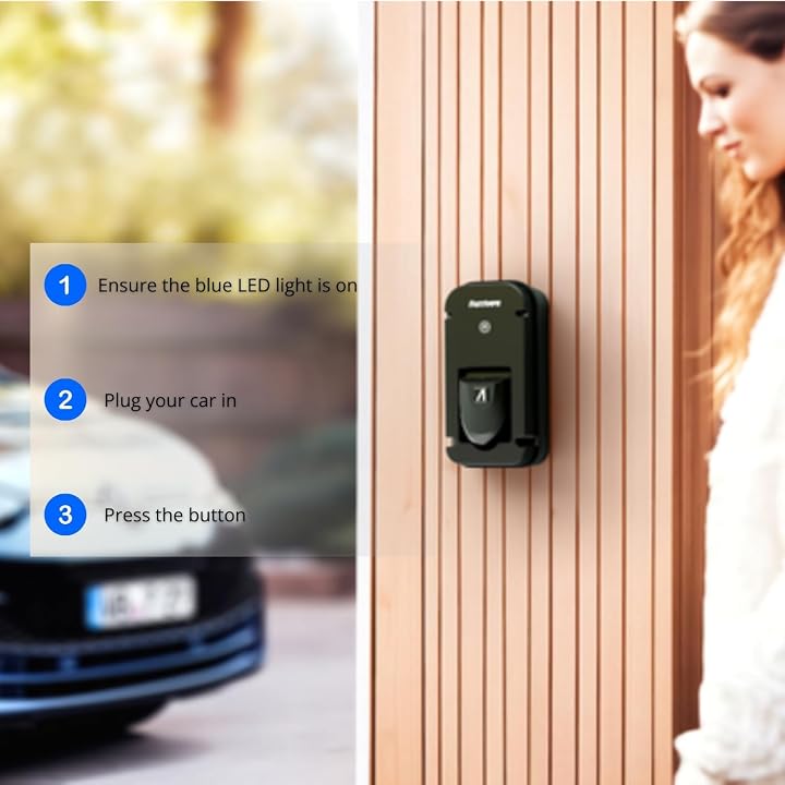 EV Charger |Untethered |Type 2 | 7.4kW | Wall Mount Outdoor Socket | Alpha7 Electric Vehicle Charger | With Mobile App & Smart Features | Solar Charging, WiFi & Bluetooth |Weatherproof | UK Made
