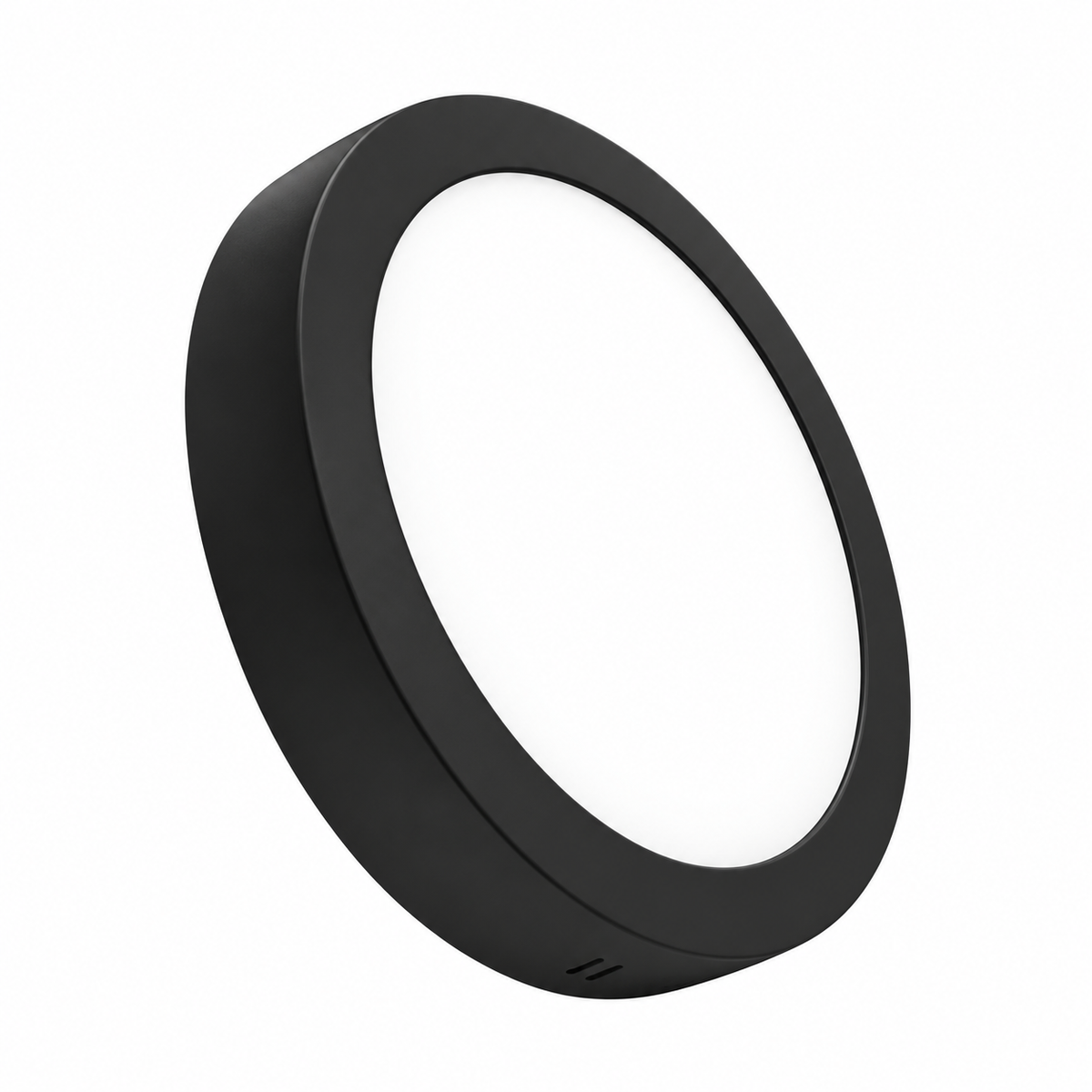 Side profile of the black round LED panel light