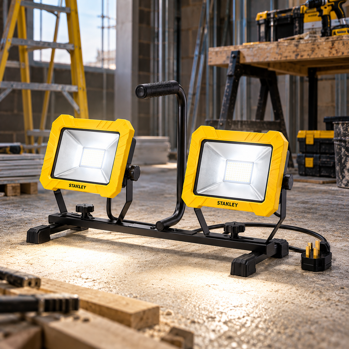 STANLEY SXLS31332E Twin 240V LED Worklight 2 x 33W | 8000lm IP65