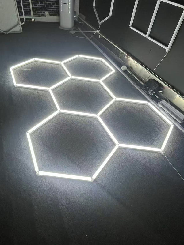 5-Grid Hexagon LED Frame Light – 140W, 6500K, Garage/Workshop secondary image