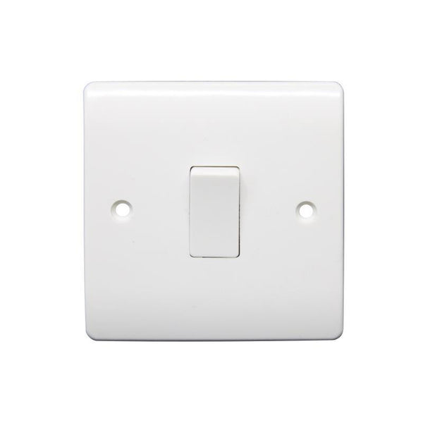 White Plastic Plate Switches – 1, 2 & 3 Gang, 1 Way / 2 Way