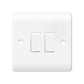 ecolux EXV303 white 2 gang 1 way plate switch
