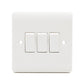 ecolux EXV306 white 3 gang 2 way plate switch