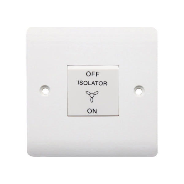 3 Pole Fan Isolation Switch – 1 Gang 1 Way, White