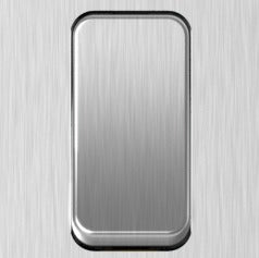 Close-up of brushed steel 1 gang switch rocker