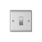 Brushed steel 1 gang 2 way plate switch, 10AX, stainless steel finish