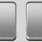 Close-up of brushed steel 2 gang switch rockers