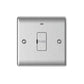 Brushed steel 13A unswitched fused connection unit with fuse holder