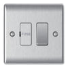 Brushed steel 13A switched fused connection unit with fuse holder and rocker