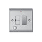 Brushed steel 13A switched fused connection unit with flex outlet