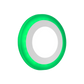 Round Edge Recessed LED Panel - green edge glow, white centre