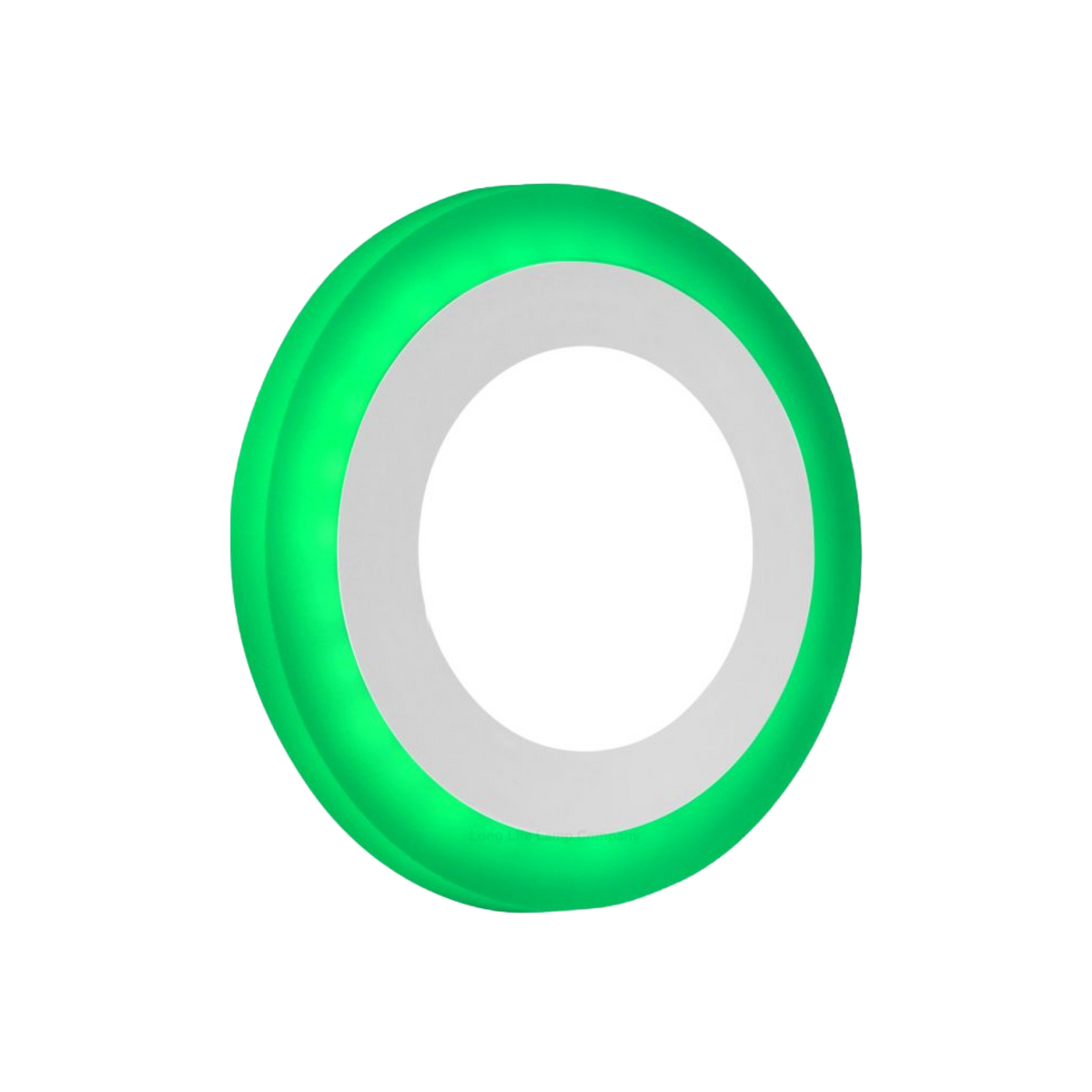 Round Edge Recessed LED Panel - green edge glow, white centre
