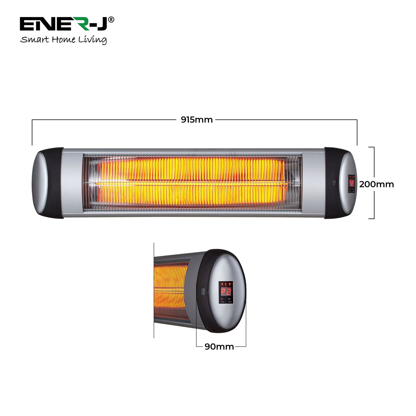 Ener J Wall mounted Patio Heater with Quartz Tube 2000W