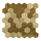Ener-J Large Luxe Gold HexaStyle Aluminum Peel & Stick Tile, Size: 290 x 288 x 4 mm (Pack of 4)