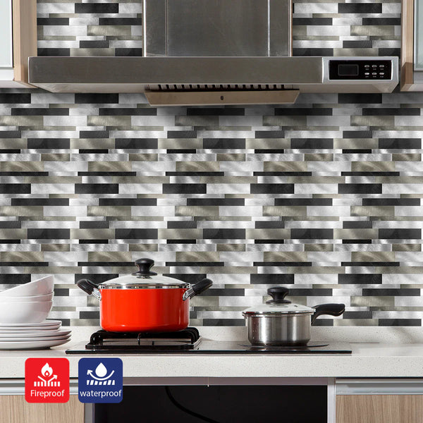 Ener-J Sleek Metallic Layers Peel & Stick Aluminum Tile, Size: 303 x 297 x 4 mm (Pack of 4) secondary image