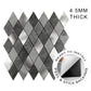 Ener-J Silver Slate Diamond Pattern Peel & Stick Aluminum Tile, Size: 295 x 29 5 x 4.5 mm (Pack of 4)