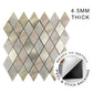 Ener-J Rose Gold Slate Diamond Pattern Peel & Stick Aluminum Tile, Size:295 x 295 x 4.5 mm (Pack of 4)