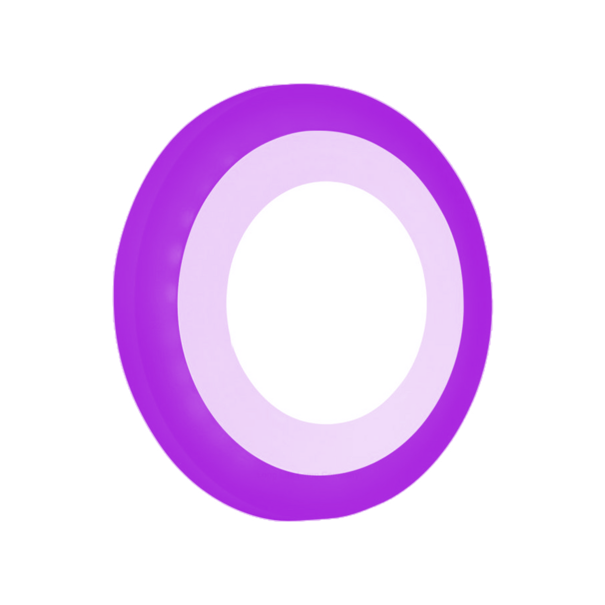 Round Edge Recessed LED Panel - purple edge glow, white centre