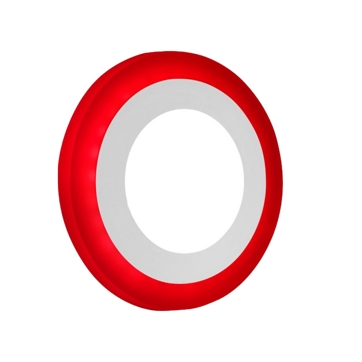 Round Edge Recessed LED Panel - red edge glow, white centre